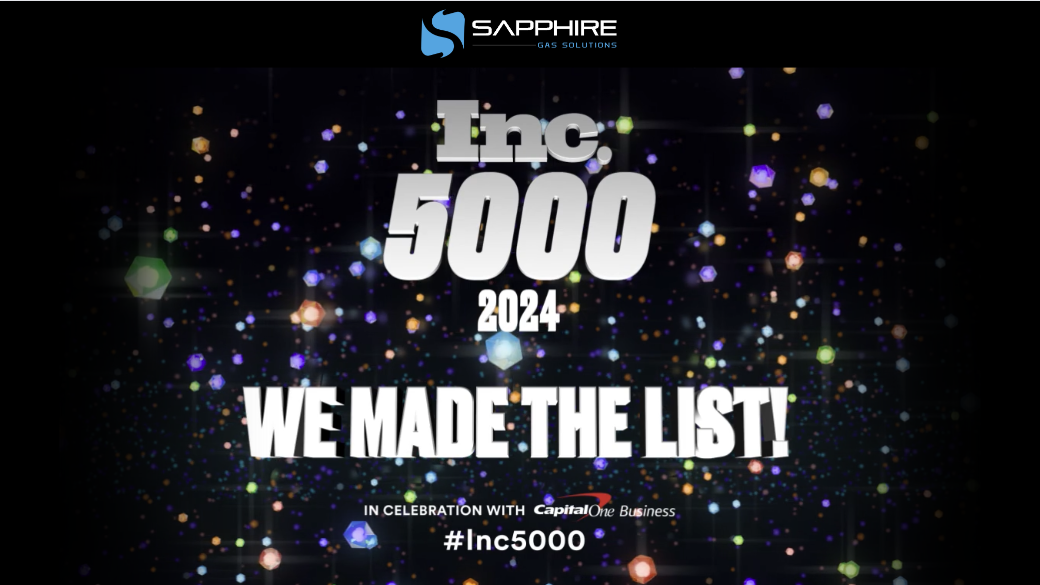 Sapphire Gas Solutions Makes the Inc. 5000 List Two Years In a Row